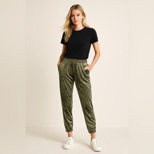 13 Ett:twa By Anthropologie Crushed Velvet Jogger Trouser Size XSP